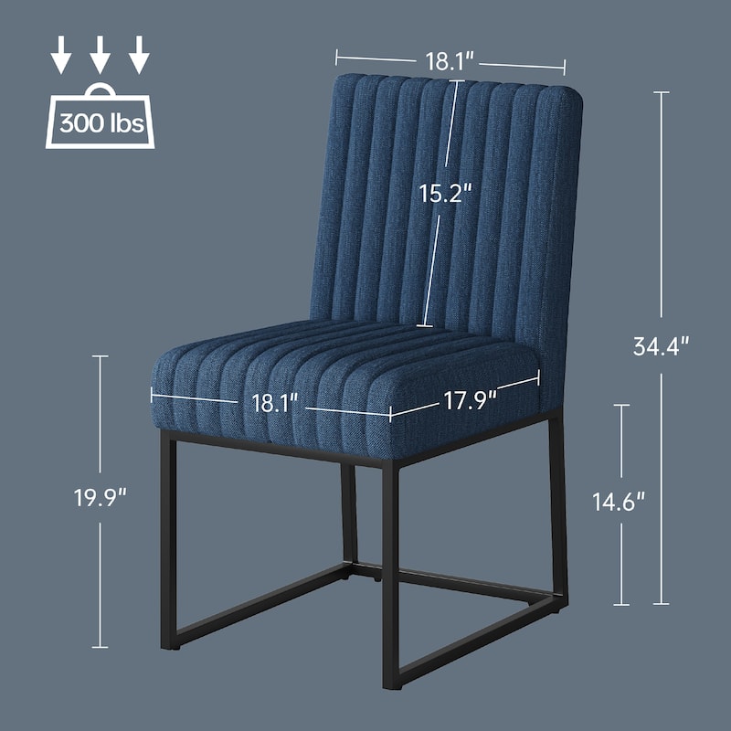 Mid Century Modern Dining Chair with Black Metal Legs