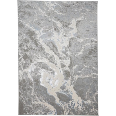 Aurelian Modern Metallic Marble Accent Rug