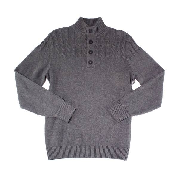 Shop Flag Anthem Gray Mens Size Small S Henley Pullover Sweater Overstock 28371700