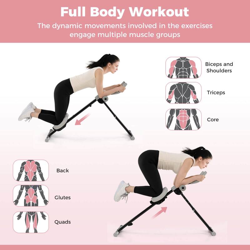 Goplus Adjustable Abdominal Trainer with Elbow Support Knee Protection