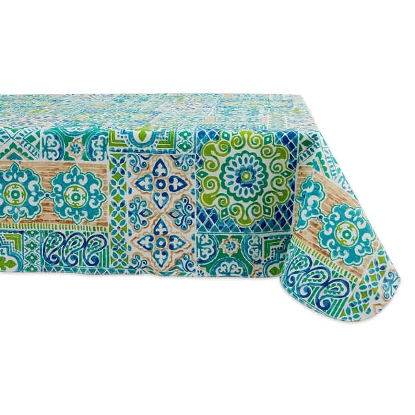 DII Summer Vinyl Tablecloth - 60x102" - Spanish Tile