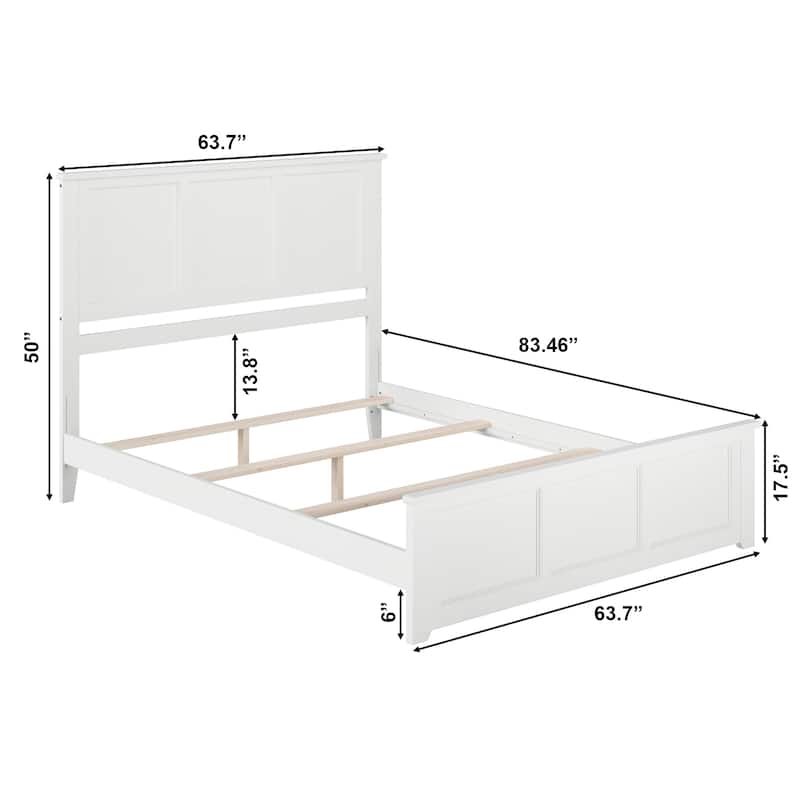 Madison Queen Foundation Bed Frame with Matching Footboard in White