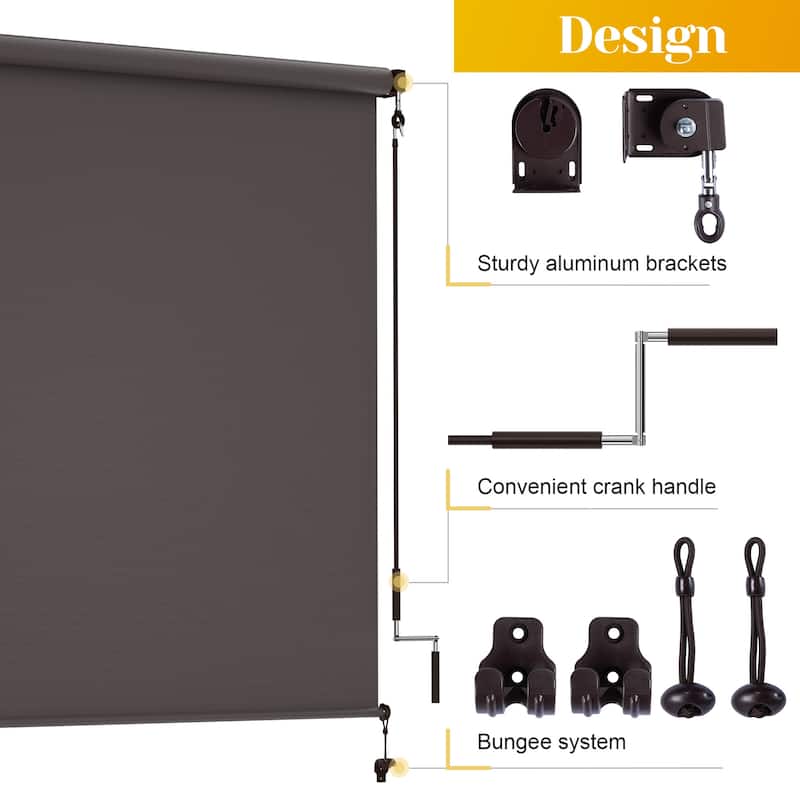 6'W X 6'H Outdoor Roller Shade with 95% UV Protection