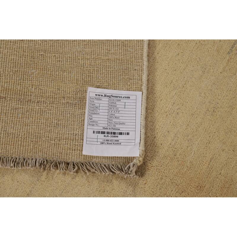Modern Gabbeh Oriental Area Rug Handmade Bedroom Wool Carpet - 5'0" x 6'8"