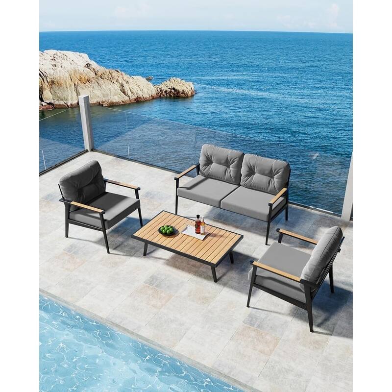 WINSOON 24x24 Inch Outdoor Deep Seat Cushion Set,Waterproof and Resistant Set Of 2