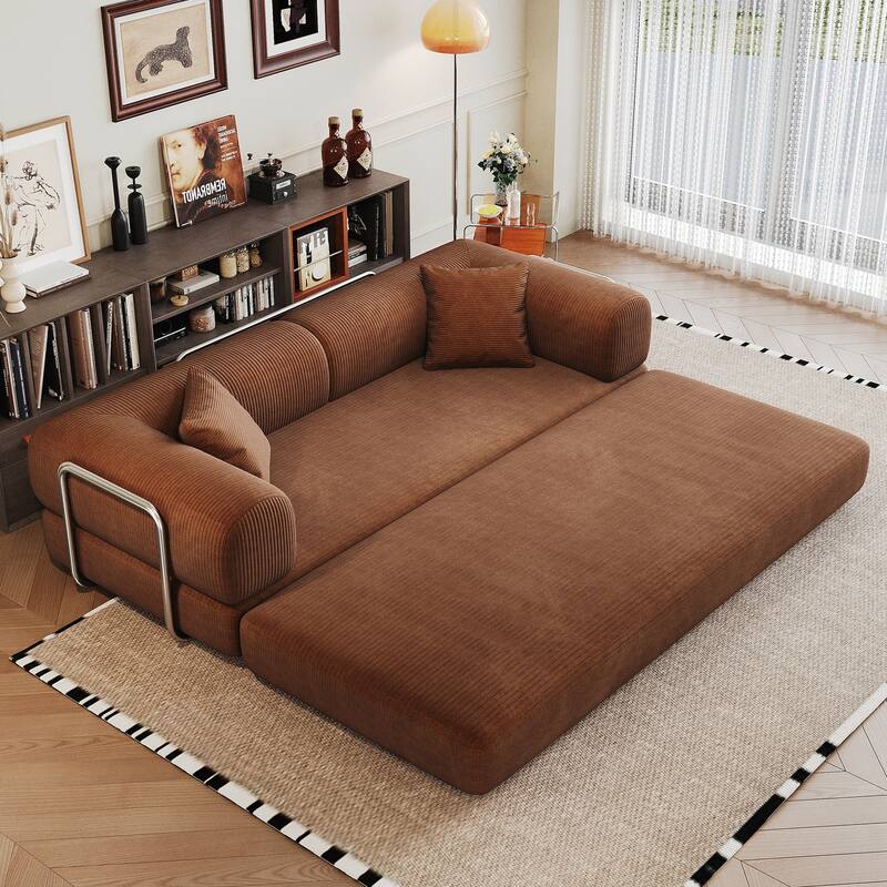 Compression Sofa,Convertible Floor Sofa Bed-with Pillow Back Support Armrest,Comfy Futon Couch Sleeper Bed
