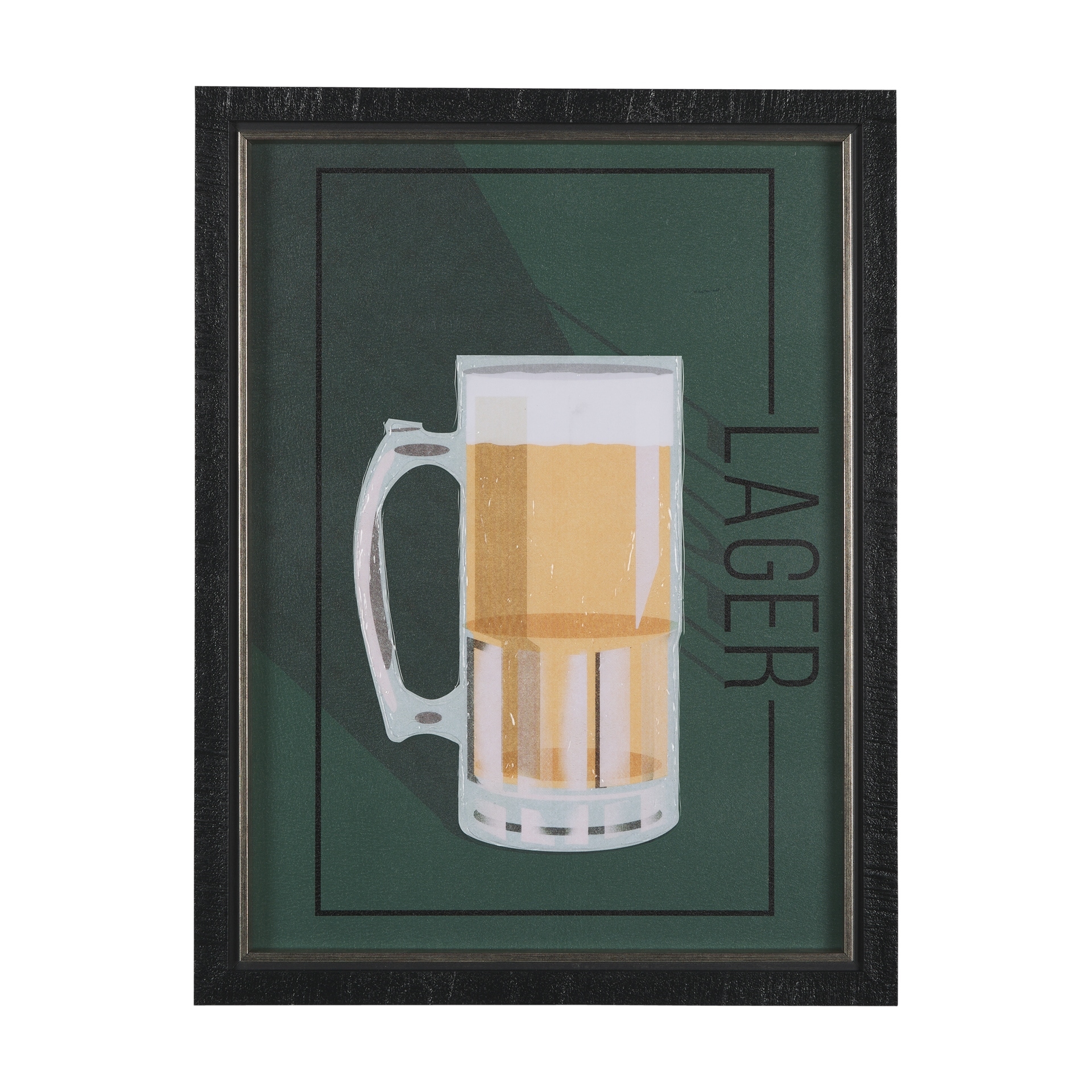 Mercana Beer Poster Lager by Mercana Studio a Hand Embellished Textured Framed Art Print