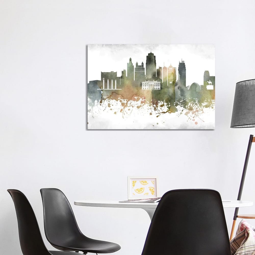 iCanvas "Kansas City Skyline" by WallDecorAddict Canvas Print
