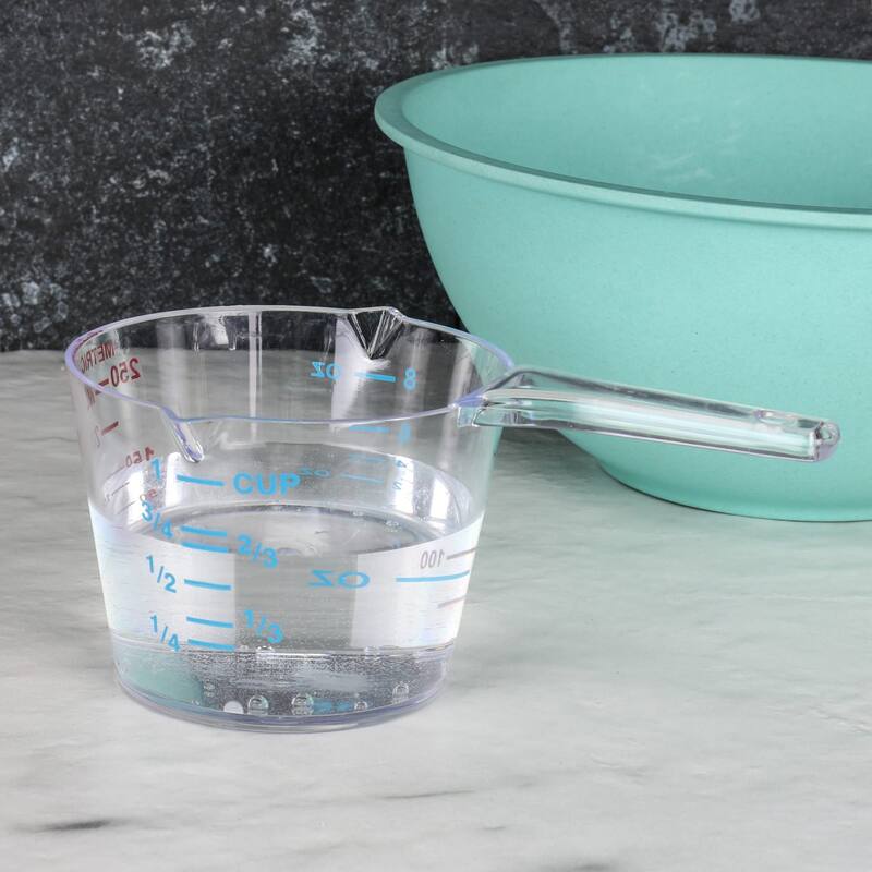 Chef Craft 1 Cup Capacity Clear Plastic Measuring Cup, includes US and Metric Graduations