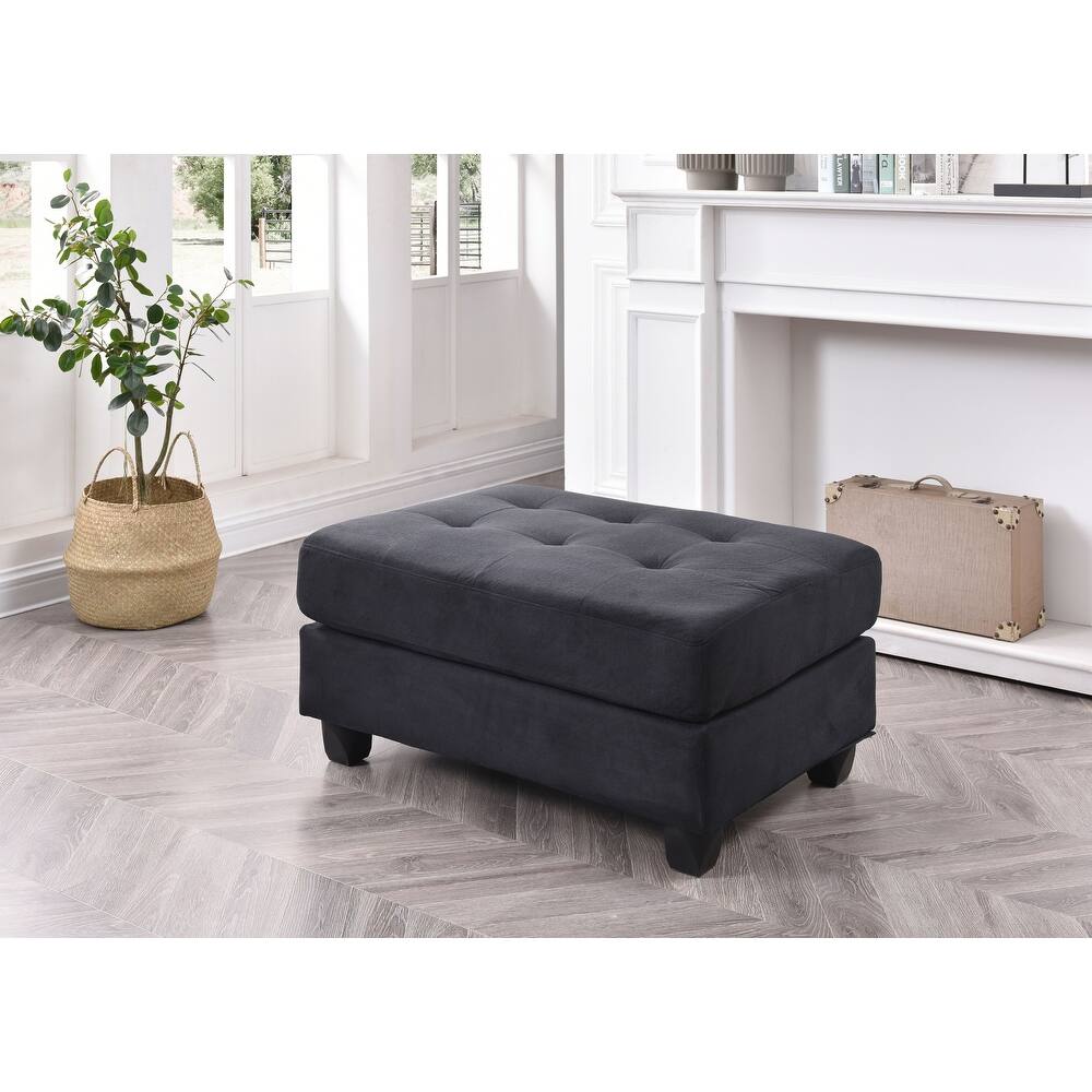 Microsuede Tufted Ottoman