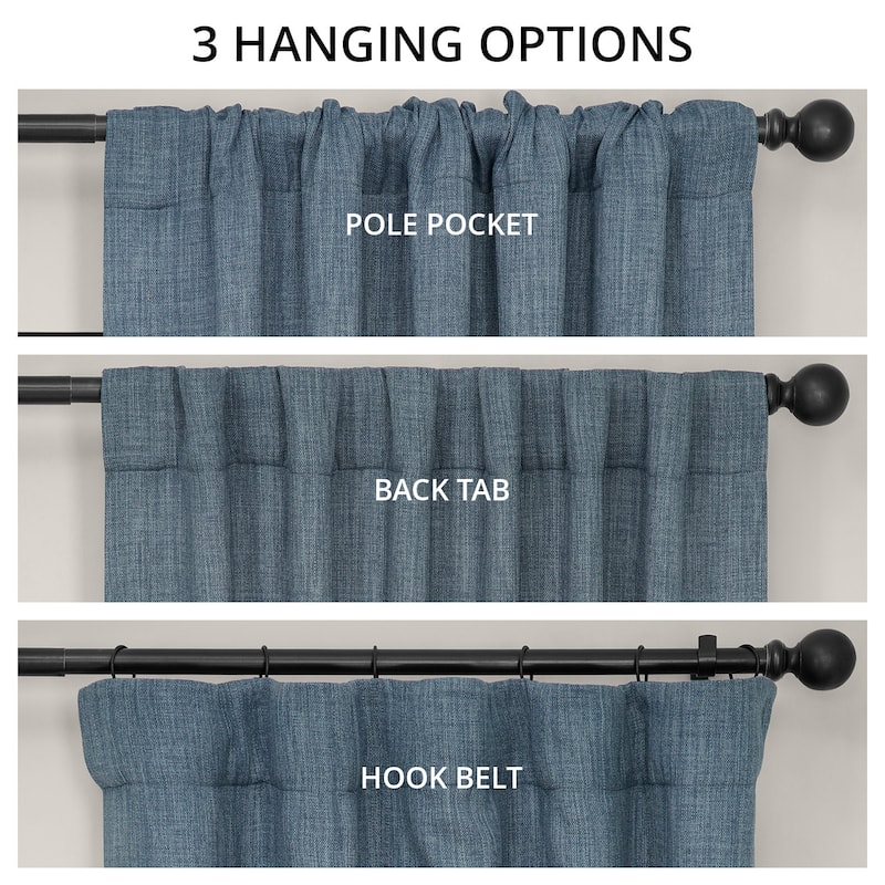 Exclusive Fabrics Textured Faux Linen Room Darkening Curtains for Bedroom & Living Room Curtains (1 Panel)