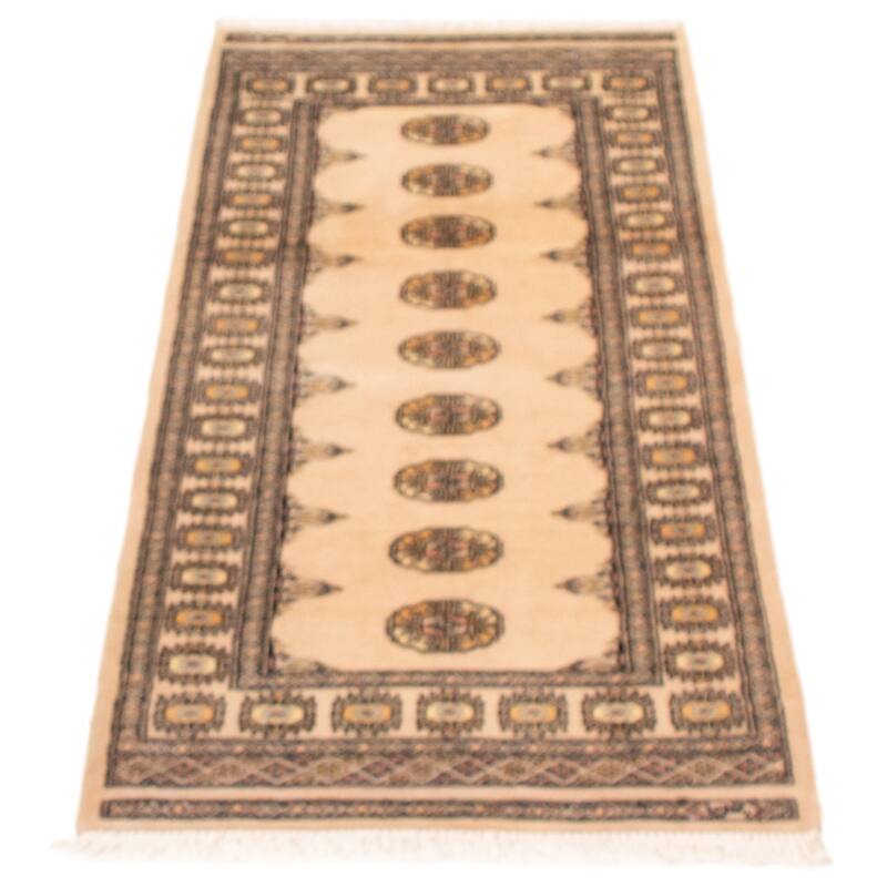 ECARPETGALLERY Hand-knotted Peshawar Bokhara Ivory Wool Rug - 2'8 x 6'3