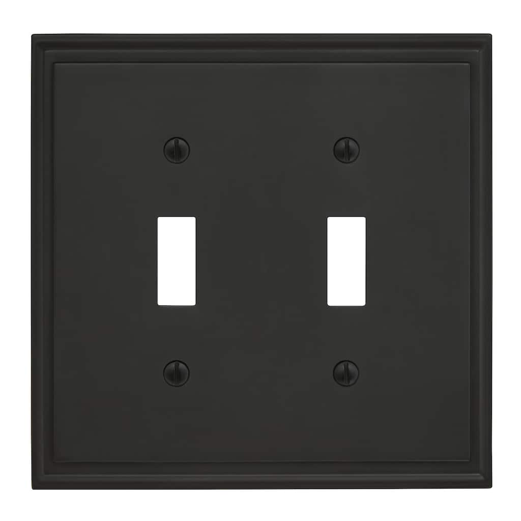 Mulholland 2 Toggle Black Bronze Wall Plate - 2 Toggle