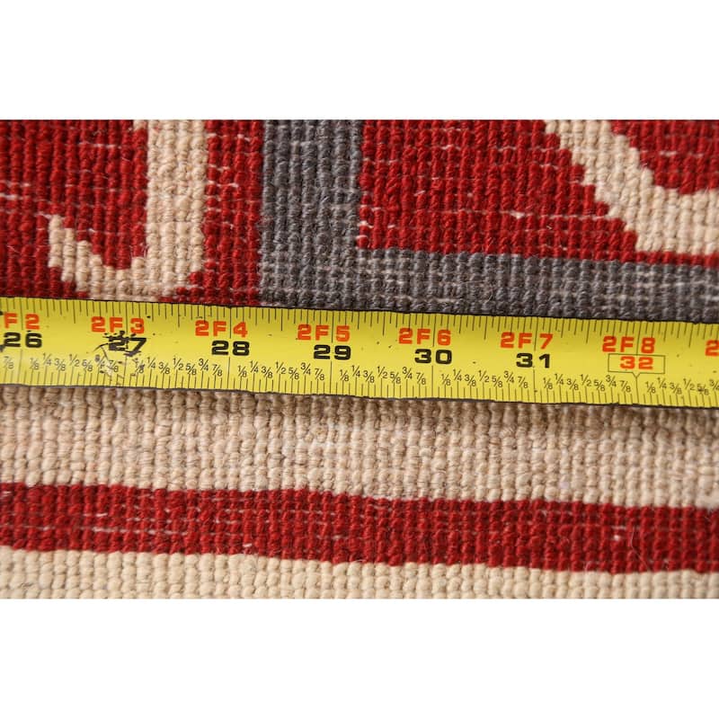 Geometric Oriental Gabbeh Kashkoli Area Rug Hand-knotted Wool Carpet - 5'4" x 7'8"