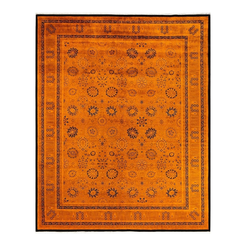Fine Vibrance, One-of-a-Kind Hand-Knotted Area Rug - Orange, 8' 2" x 10' 3" - 8' 2" x 10' 3"