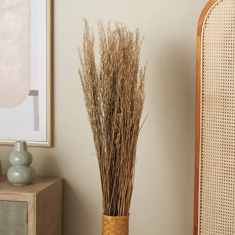 Dried Plant Tall Sticks Home Decor Natural Foliage with Grass - Brown - Roche River Decor