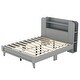 preview thumbnail 22 of 25, Twin/Full Platform Bed with Bookshelf Headboard & Storage Shelves