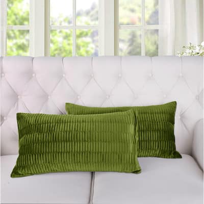 Agnew Pleated Velvet Decorative Throw Pillow Cover Set, NO INSERT