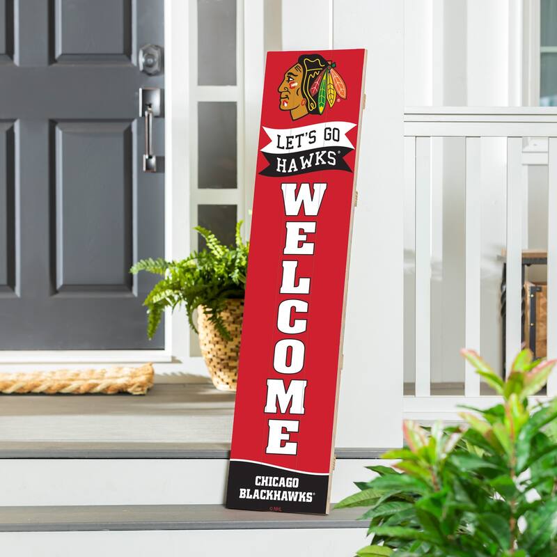 47" Porch Leaner Welcome Wall Sign, Chicago Blackhawks