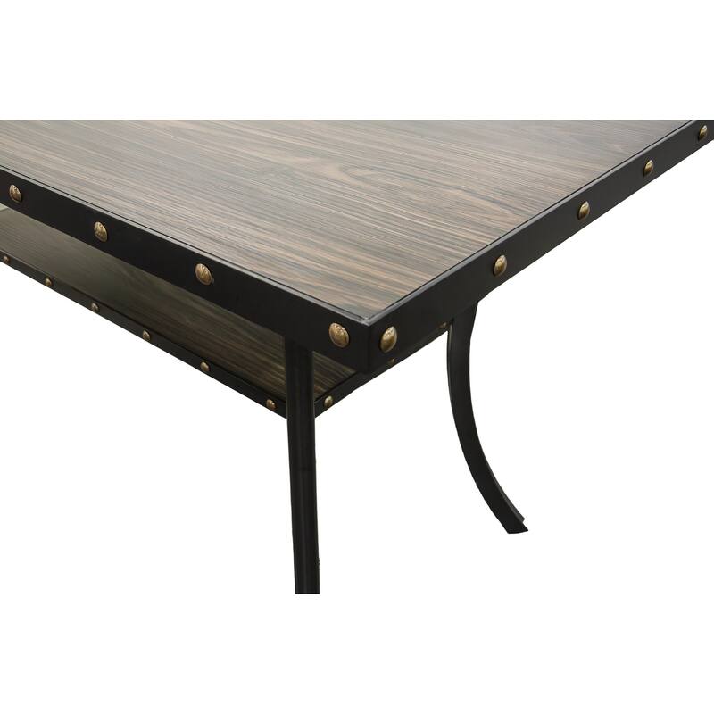Dining Room Furniture Natural Wooden Rectangular Dining Table 1pc Counter Height Dining Table Only Nailheads and Storage