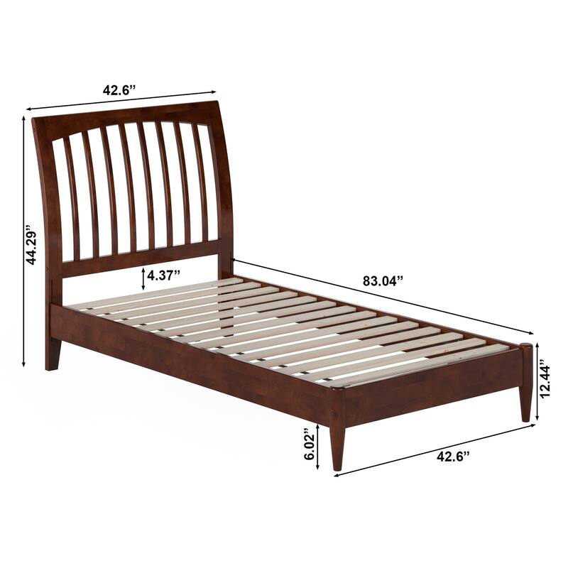 Orleans Solid Wood Low Profile Sleigh Platform Bed