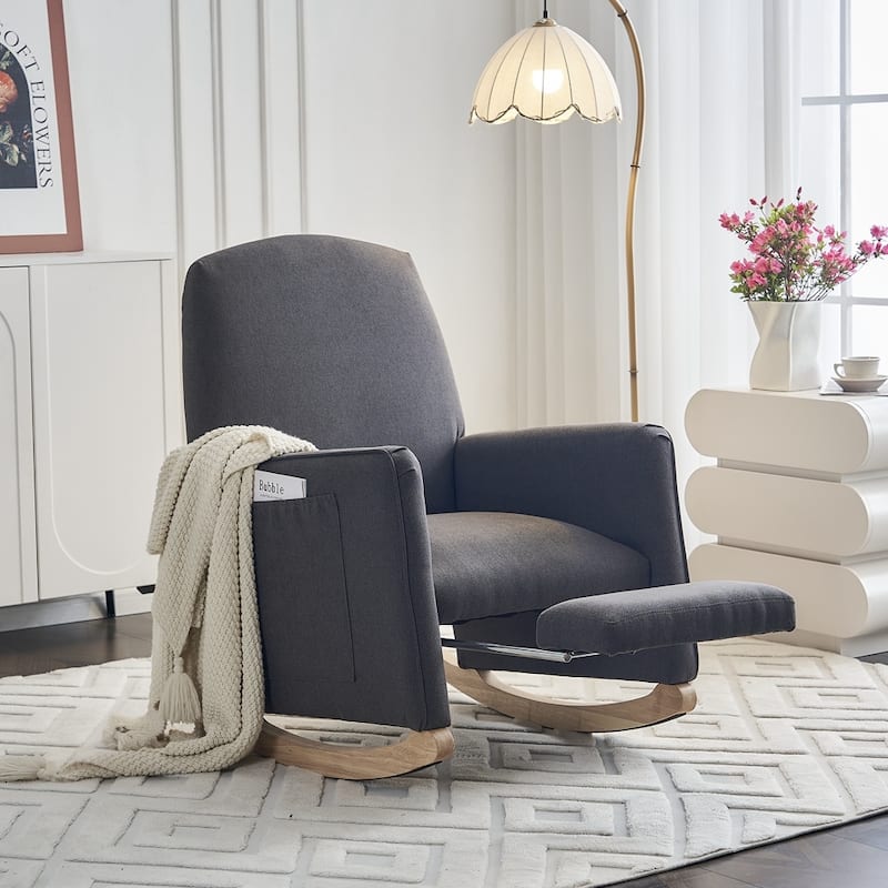 Rocking Chair With Adjustable Footrest
