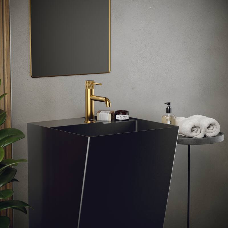 Karran Cinox Stainless Steel Rectangular Pedestal Sink