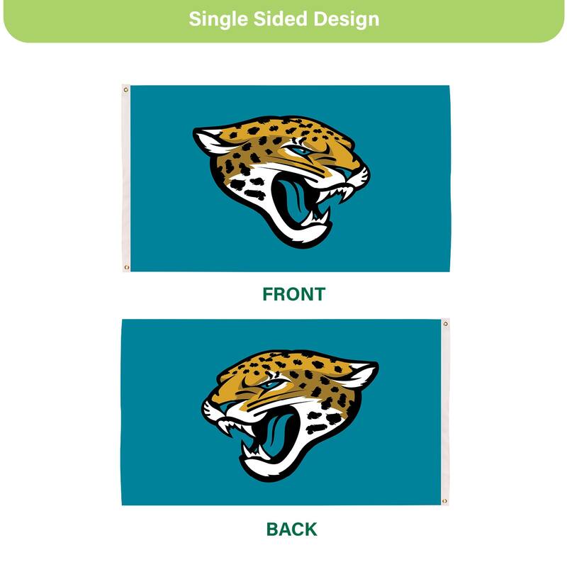 Jacksonville Jaguars Single Sided Flag w/ 2 Grommets, 3'x5'