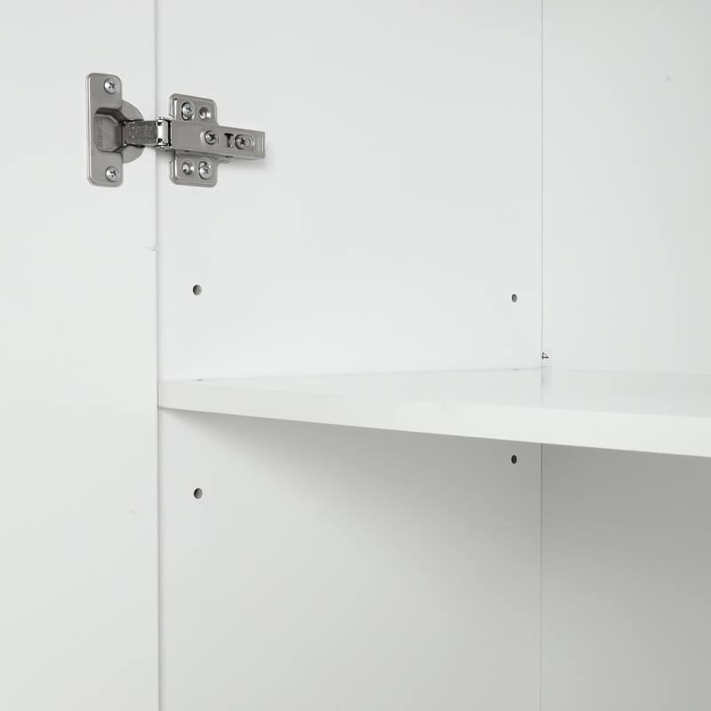 Modern Storage Cabinet with Drawers and Adjustable Shelf, Freestanding Waterproof Pantry Cabinet Floor Cabinet