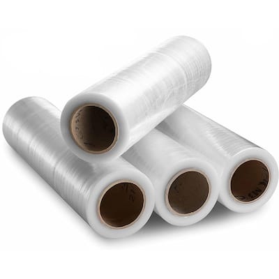 Stretch Film Shrink Wrap 4 rolls 18x1500 ft 60 Gauge Stretch Film Rolls for Packaging Moving Packing - N/A