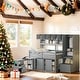 preview thumbnail 1 of 30, Full Size Wooden Loft Bed Big Storage With Under-Bed Desk,2 Spacious Drawers,Shelves,2 Storage Compartments Gray