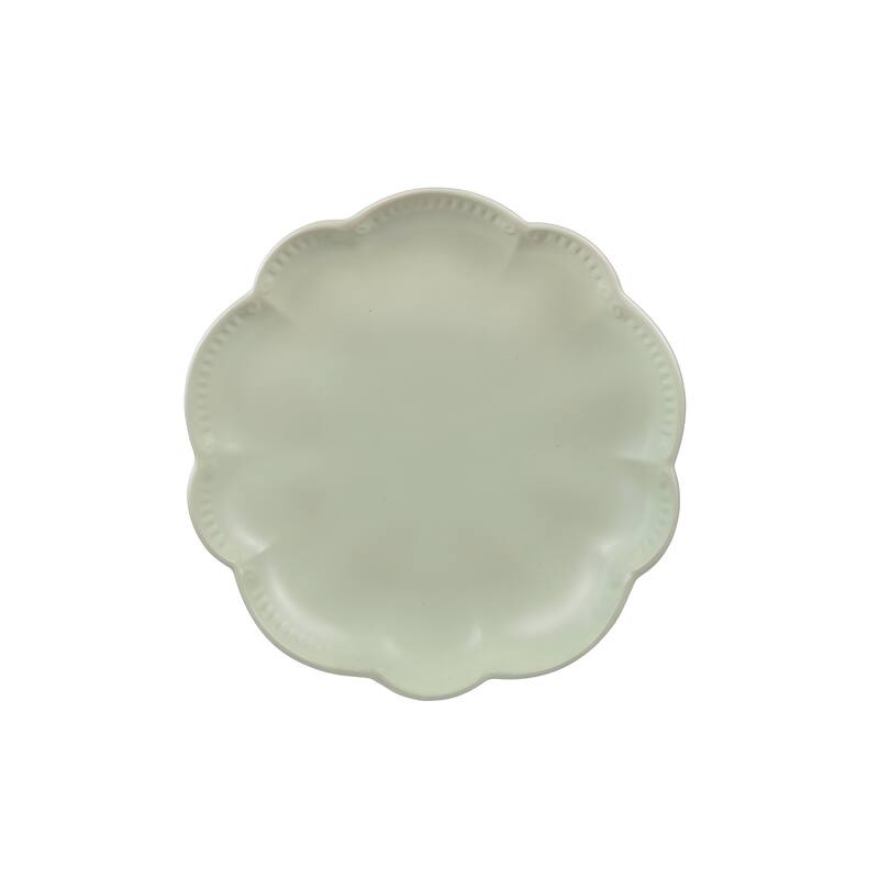 Sango Bethany 12-Piece Stoneware Dinnerware Set - Service for 4, Scalloped Plate & Bowl Set