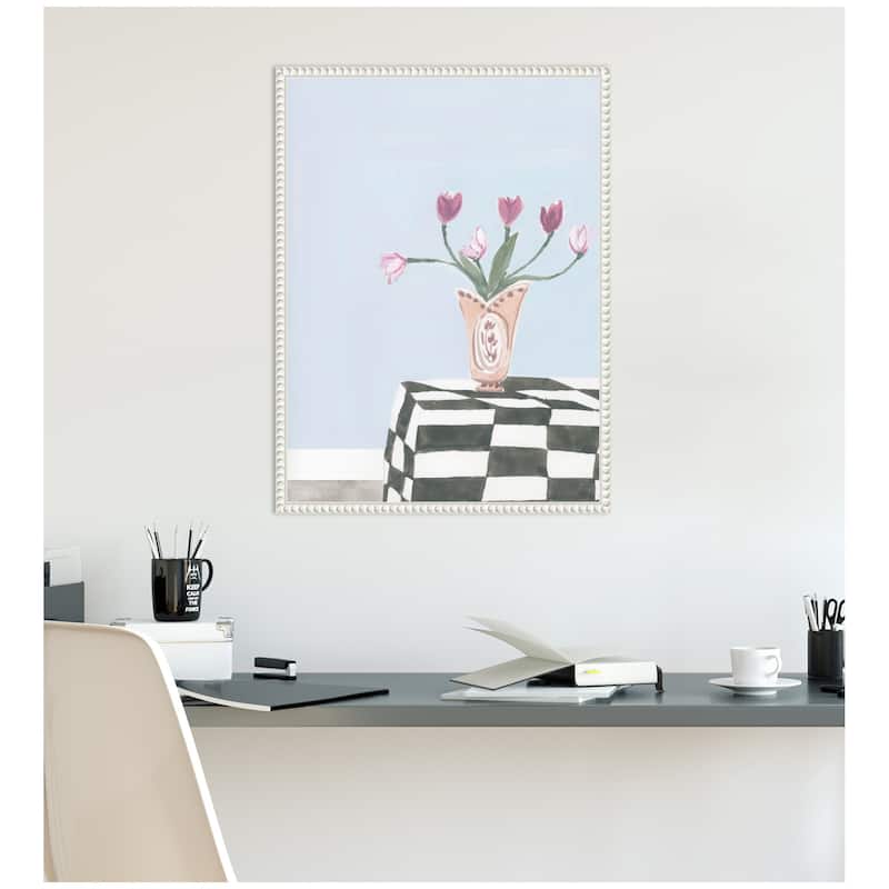 Kate and Laurel Painted Table by Teju Reval Framed Canvas Wall Art Print