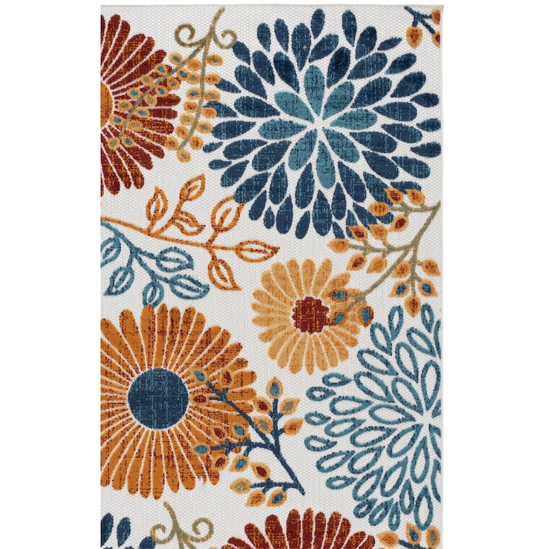 SAFAVIEH Cabana Hillechien Indoor/ Outdoor Waterproof Patio Floral Rug