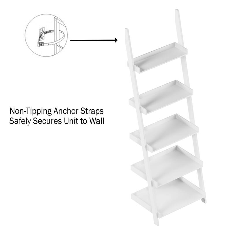 Lavish Home 5-Tier Ladder Bookshelf