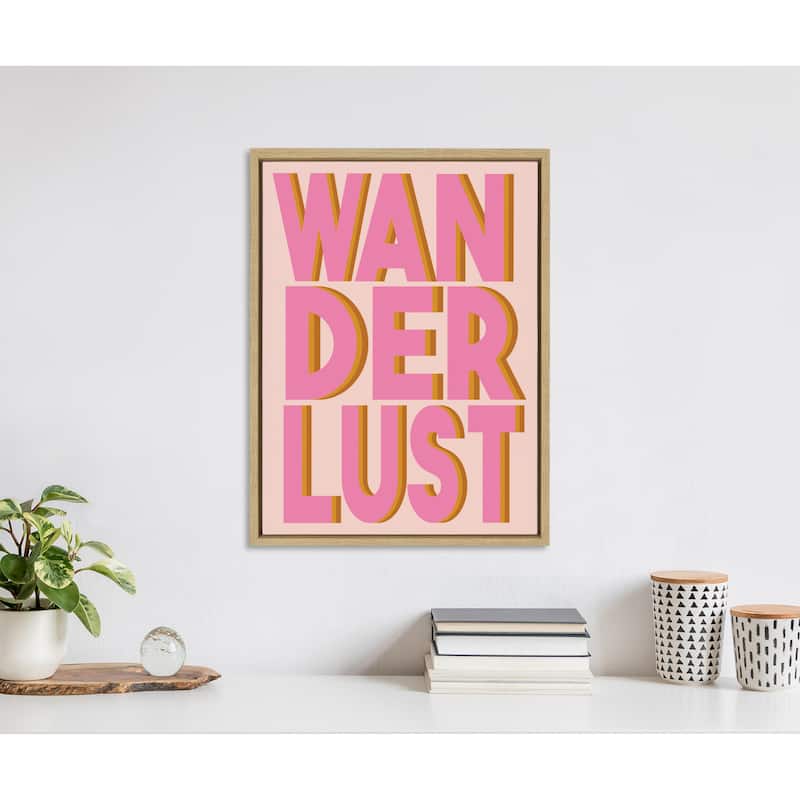 Kate and Laurel Sylvie Wanderlust Framed Canvas by Apricot and Birch