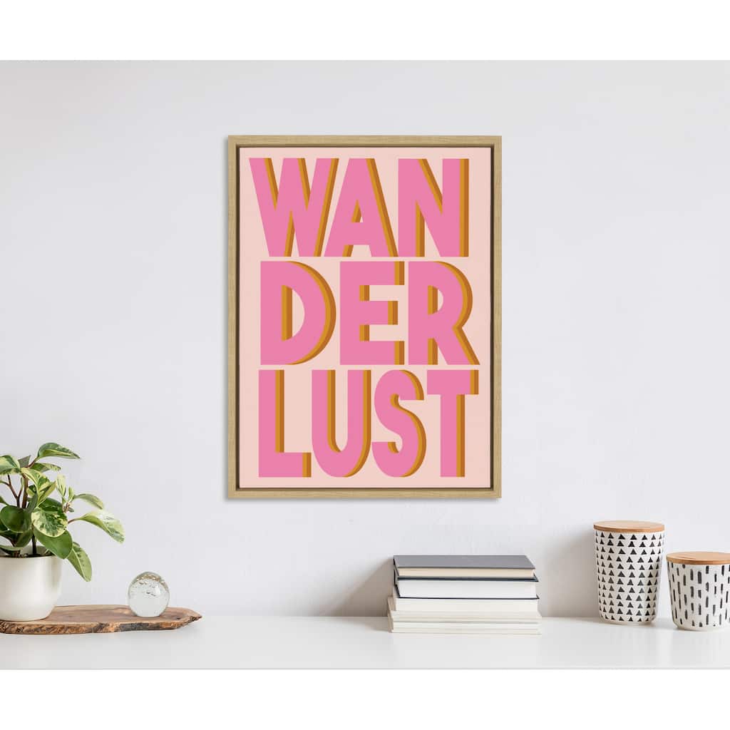 Kate and Laurel Sylvie Wanderlust Framed Canvas by Apricot and Birch