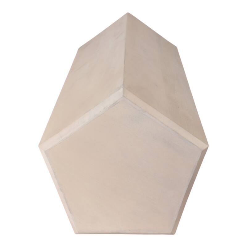 Natural Wood Side Table Elegant Geometric Design Narrow End Accent