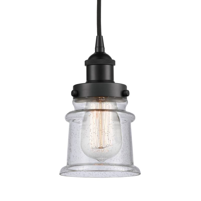 Innovations Lighting 616-1PH-9-5 Canton Pendant Canton 5" Wide Mini - Matte Black / Seedy