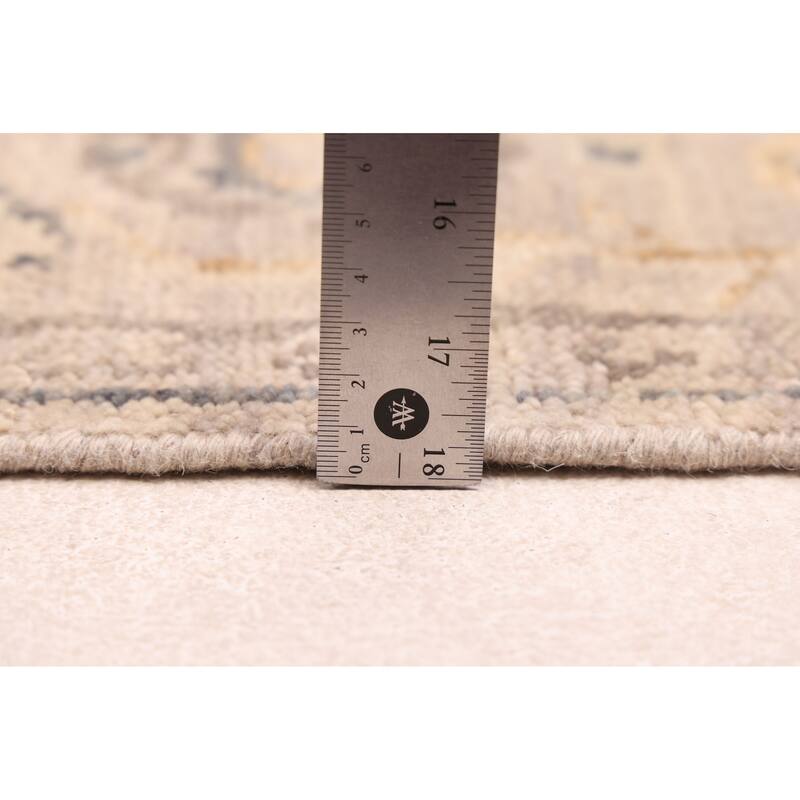 ECARPETGALLERY Hand-knotted Modern Oushak Light Grey Wool Rug - 5'8 x 8'6