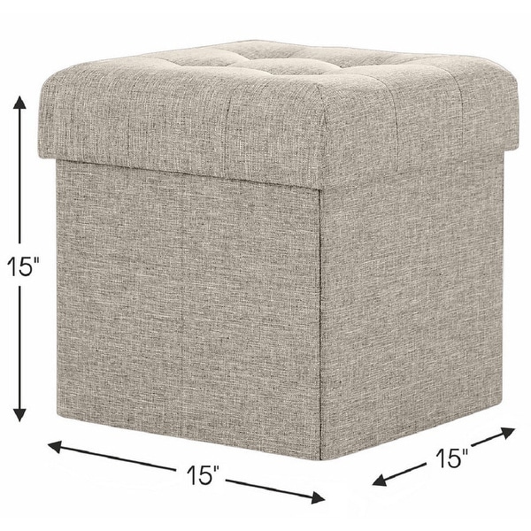 Approx Foldable Hexagonal Ottoman Poly linen covered box 38 x 3 Measurements 