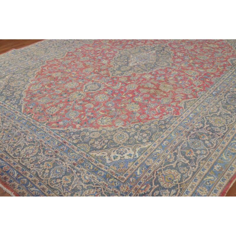 Traditional Pink Tabriz Persian Area Rug Handmade Wool Carpet - 9'6"x 12'6"