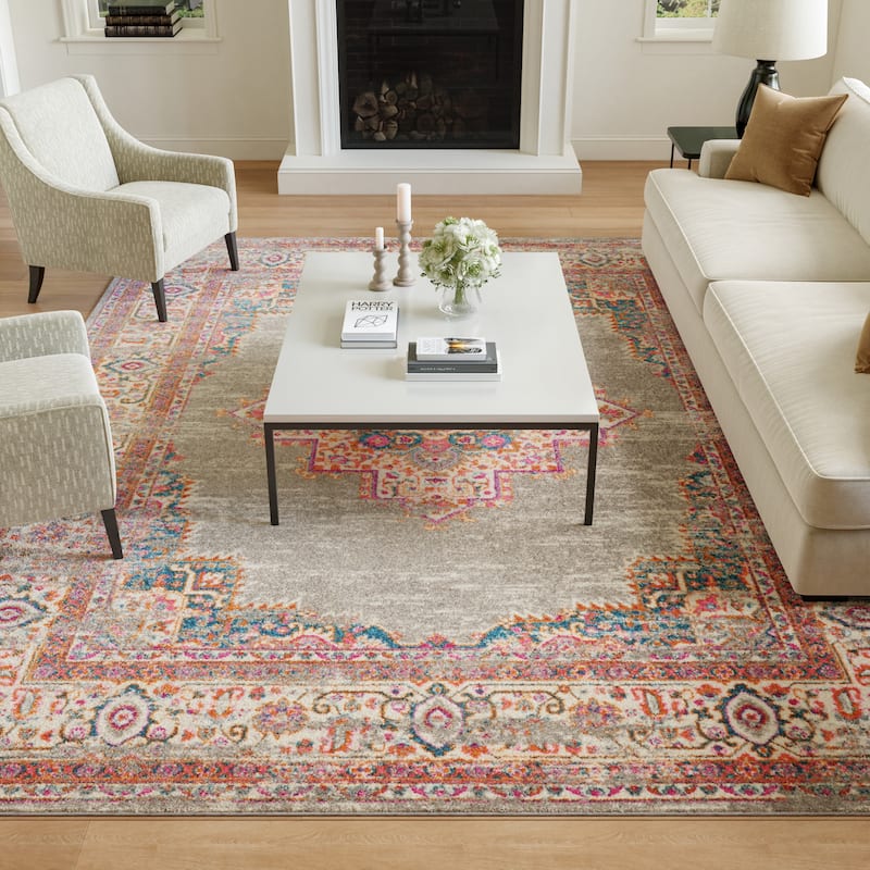 Porch & Den Dobbin Vintage Persian Medallion Farmhouse Area Rug