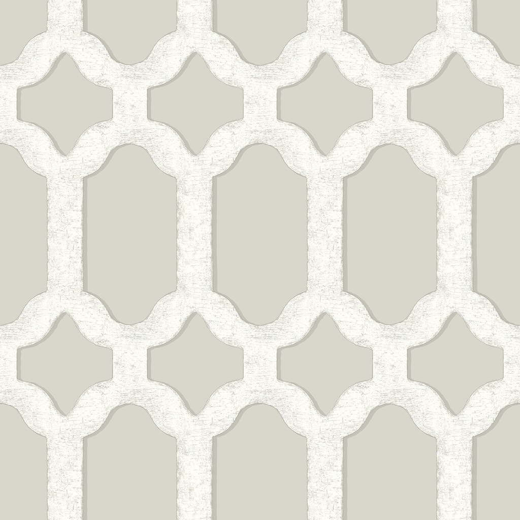 Chesapeake Chervil Light Grey Trellis Wallpaper