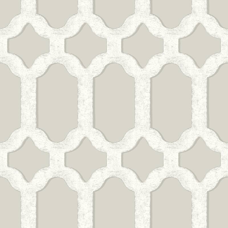 Chesapeake Chervil Light Grey Trellis Wallpaper