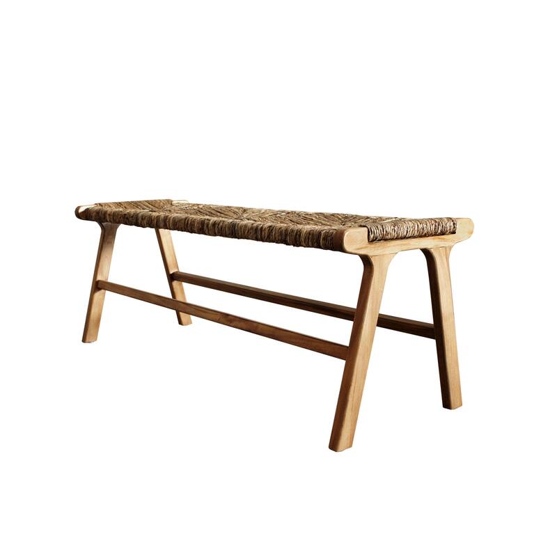 Carolina Living Karson 48" Banana Weave Bench - Caramel, Natural