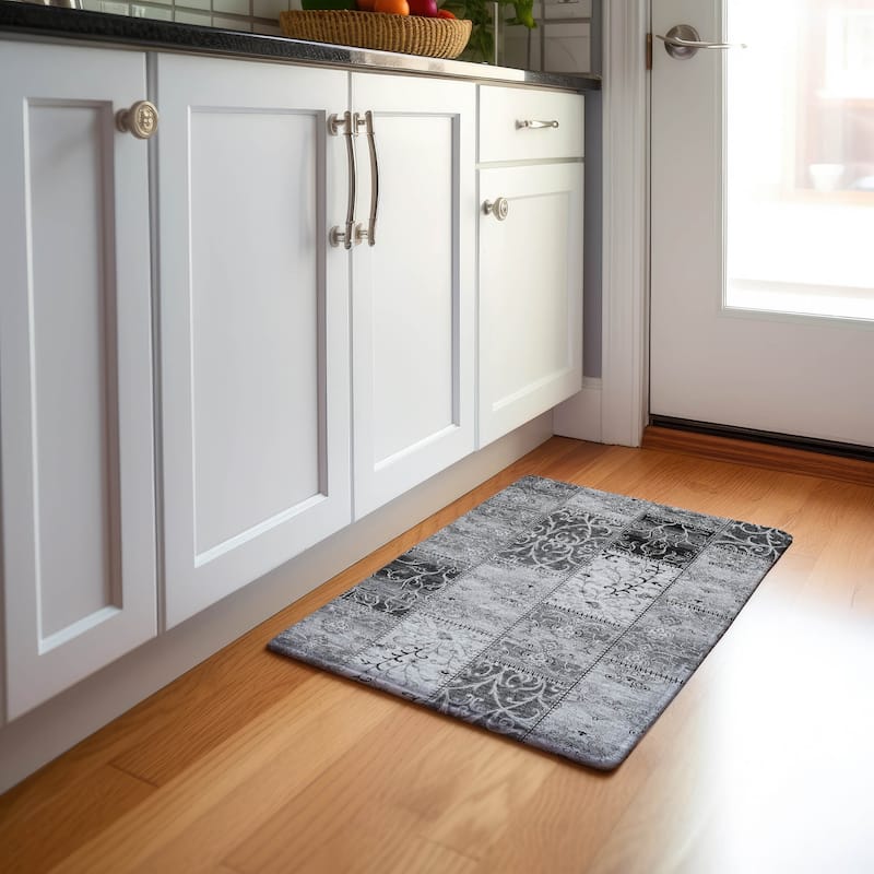 Premium Washable Super Soft Moroccan Boho Patchwork Mayfield Rug - Gray - 1' 8" x 2' 6" - Rectangle