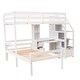 preview thumbnail 16 of 16, Twin over Twin Size Loft Bed with a Stand-alone Bed, Storage Staircase, Desk, Shelves and Drawers,Large Storage Space