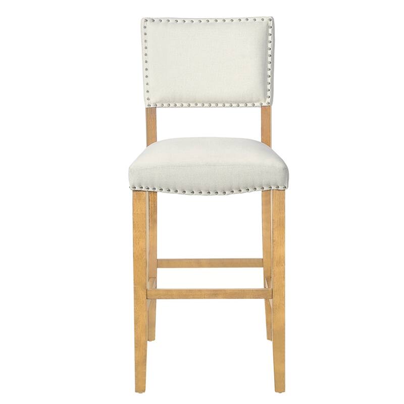 Mayfield Contemporary Linen Barstool (Set of 2) by Christopher Knight Home - 22.25" D x 18.50" W x 44.50" H