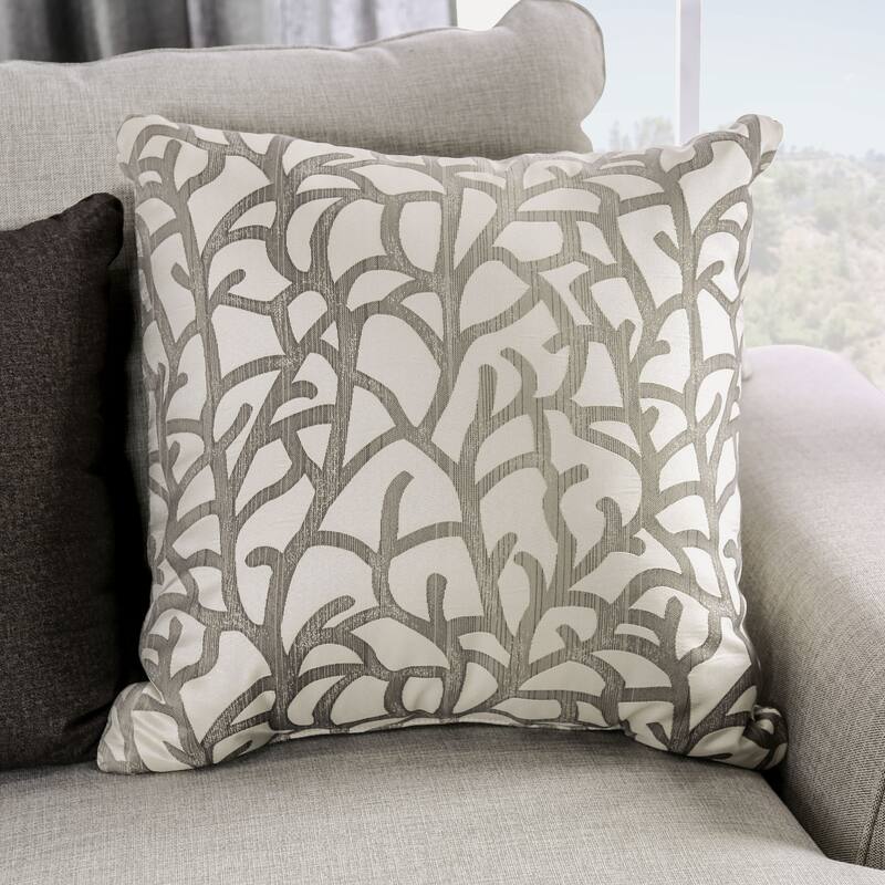 Bule Transitional Light Grey Upholstered Nailhead Loveseat with Pillows by Furniture of America
